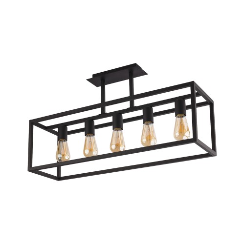 Lampa sufitowa loftowa CRATE V czarna