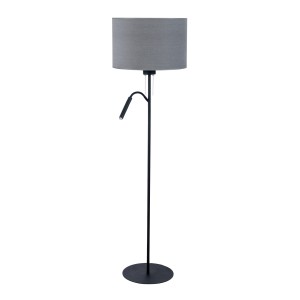 Lampa podłogowa z abażurem HOTEL PLUS szary/czarny