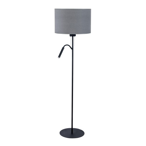 Lampa podłogowa z abażurem HOTEL PLUS szary/czarny
