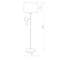Lampa podłogowa z abażurem HOTEL PLUS szary/czarny