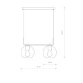 Lampa wisząca z dymionymi kloszami 2-punktowa MONACO czarny