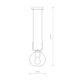 Lampa wisząca z dymionym kloszem 1-punktowa MONACO czarny