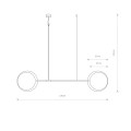 Lampa wisząca 2-punktowa drewniana MINIMAL dębowa