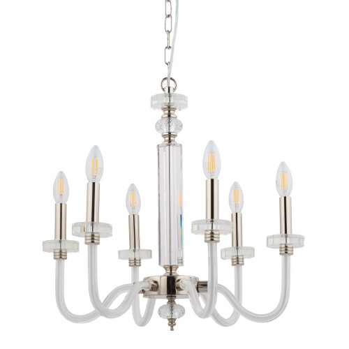 Żyrandol/lampa wisząca świecznikowa HAMPTON chrom/transparentny 