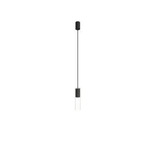 Lampa wisząca 1-punktowa CYLINDER M czarny/transparentny