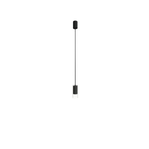 Lampa wisząca 1-punktowa CYLINDER S czarny/transparentny