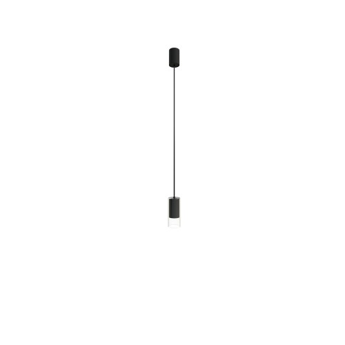 Lampa wisząca 1-punktowa CYLINDER S czarny/transparentny