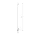 Lampa wisząca 1-punktowa CYLINDER S czarny/transparentny
