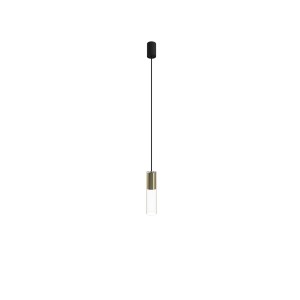 Lampa wisząca 1-punktowa CYLINDER M mosiądz/transparentny