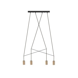 Lampa wisząca listwa IMBRIA IV mosiądz/czarny