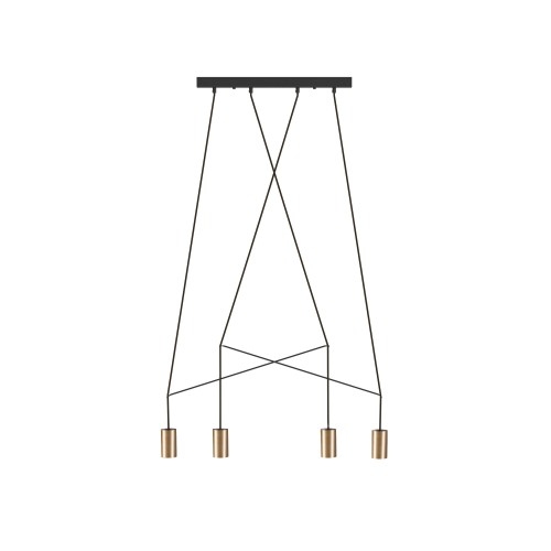 Lampa wisząca listwa IMBRIA IV mosiądz/czarny