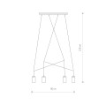 Lampa wisząca listwa IMBRIA IV mosiądz/czarny