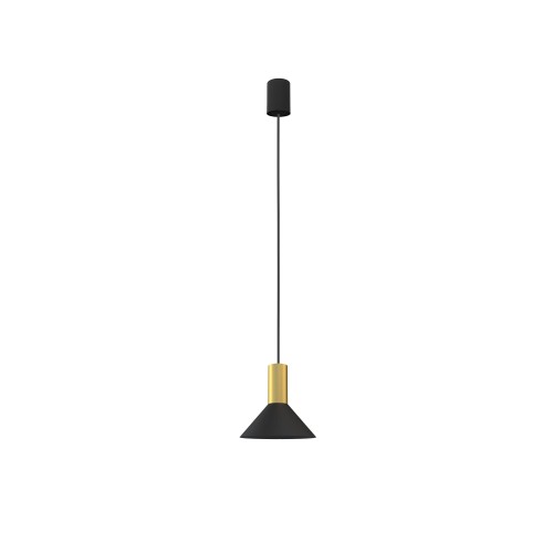 Lampa wisząca 1-punktowa HERMANOS A czarny/mosiądz