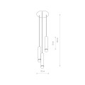 Lampa wisząca 3-punktowa BATON czarny