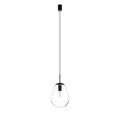 Lampa wisząca nowoczesna PEAR S transparentny/czarny