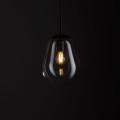 Lampa wisząca nowoczesna PEAR S transparentny/czarny
