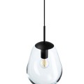 Lampa wisząca nowoczesna PEAR S transparentny/czarny