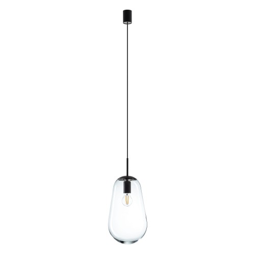 Lampa wisząca nowoczesna PEAR M transparentny/czarny