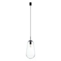 Lampa wisząca nowoczesna PEAR L transparentny/czarny
