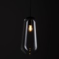 Lampa wisząca nowoczesna PEAR L transparentny/czarny