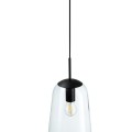 Lampa wisząca nowoczesna PEAR L transparentny/czarny