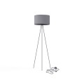 Lampa podłogowa z abażurem CADILAC szary