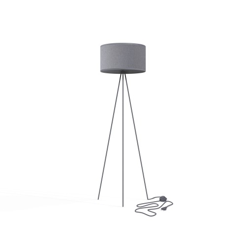 Lampa podłogowa z abażurem CADILAC szary