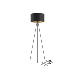 Lampa podłogowa z abażurem CADILAC czarny/złoty