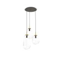 Lampa wisząca nowoczesna 3-punktowa PEAR transparentny/mosiądz