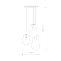 Lampa wisząca nowoczesna 3-punktowa PEAR transparentny/mosiądz