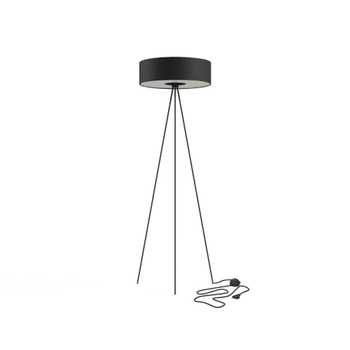 Lampa podłogowa z abażurem CADILAC czarny/biały