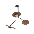 Lampa sufitowa 3-punktowa DISK czarny/sklejka