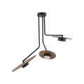 Lampa sufitowa 3-punktowa DISK czarny/sklejka