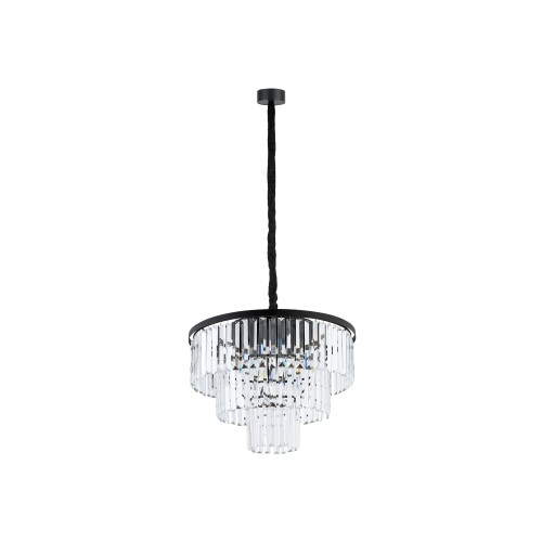 Lampa wisząca kryształowa CRISTAL M transparentny/czarny