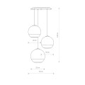 Lampa wisząca 3-punktowa GLOBE PLUS chrom