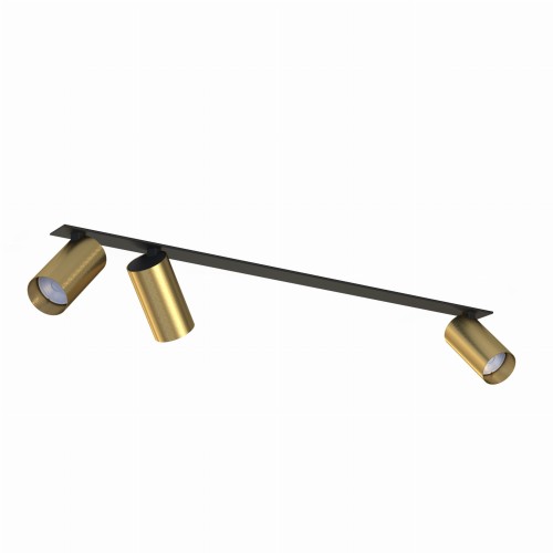 Lampa podtynkowa 3-punktowa MONO SURFACE mosiądz/czarny