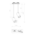 Lampa podtynkowa 2-punktowa MONO SURFACE LONG biały/złoty