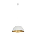 Lampa wisząca nowoczesna HEMISPHERE SUPER L biały/satynowy złoty