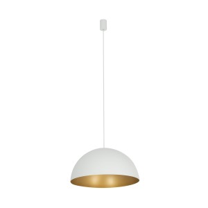 Lampa wisząca nowoczesna HEMISPHERE SUPER L biały/satynowy złoty