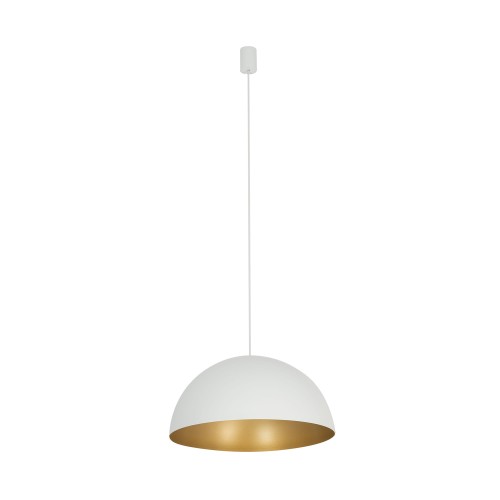 Lampa wisząca nowoczesna HEMISPHERE SUPER L biały/satynowy złoty
