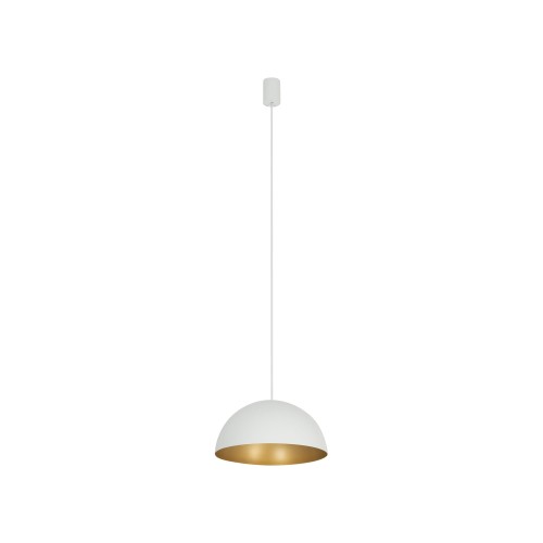 Lampa wisząca nowoczesna HEMISPHERE SUPER S biały/satynowy złoty