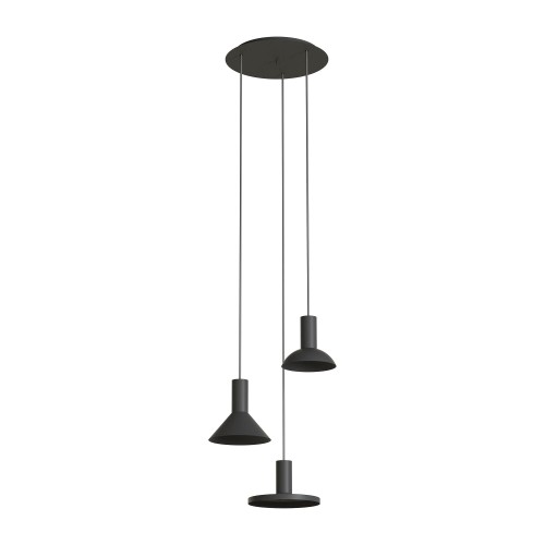 Lampa wisząca 3-punktowa HERMANOS czarny