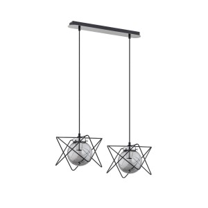 Lampa wisząca 2-punktowa nowoczesna SAGITO TRACK czarny/chrom