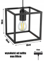 Lampa Sufitowa Wisząca Kostka LOFT #098 