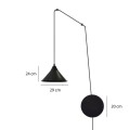 Lampa wisząca metalowa ABRAMO 1 BLACK