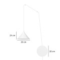 Lampa wisząca metalowa ABRAMO 1 WHITE