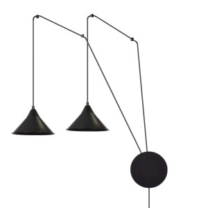 Lampa wisząca metalowa ABRAMO 2 BLACK