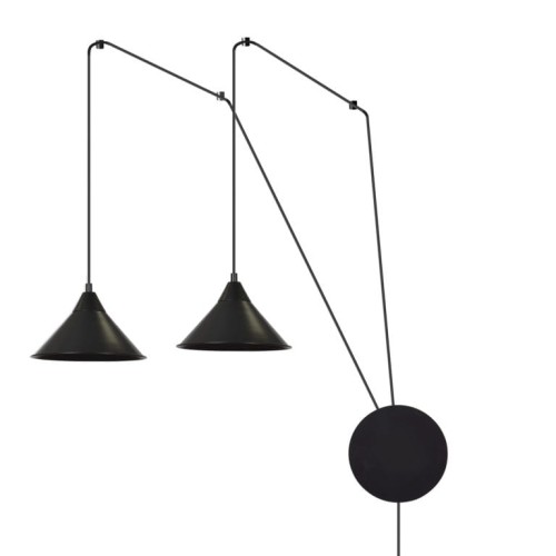 Lampa wisząca metalowa ABRAMO 2 BLACK