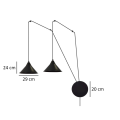 Lampa wisząca metalowa ABRAMO 2 BLACK