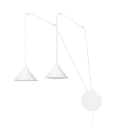 Lampa wisząca metalowa ABRAMO 2 WHITE